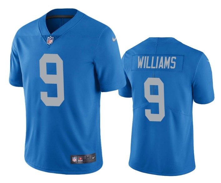 Men's Detroit Lions #9 Jameson Williams Blue Vapor Untouchable Limited Stitched Jersey